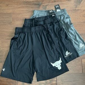 Under Armour Men's Black and Gray Athletic Shorts Bundle